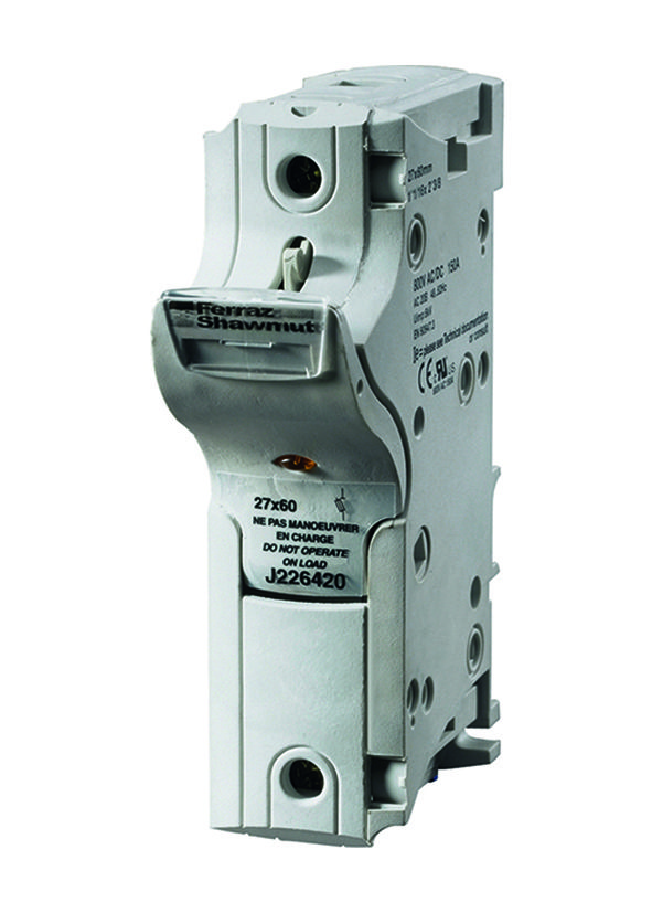 Z227607 - fuse holder, UL, 1P, DIN rail, screw mounting, MS, indicator, ring lug, IP20